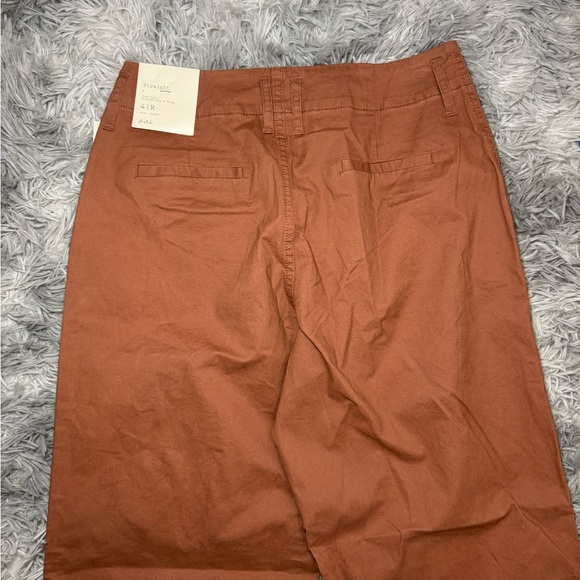 NWT A New Day Cotton Blend High-Rise Straight Leg Pants - Brown Size 4 - Picture 7 of 8
